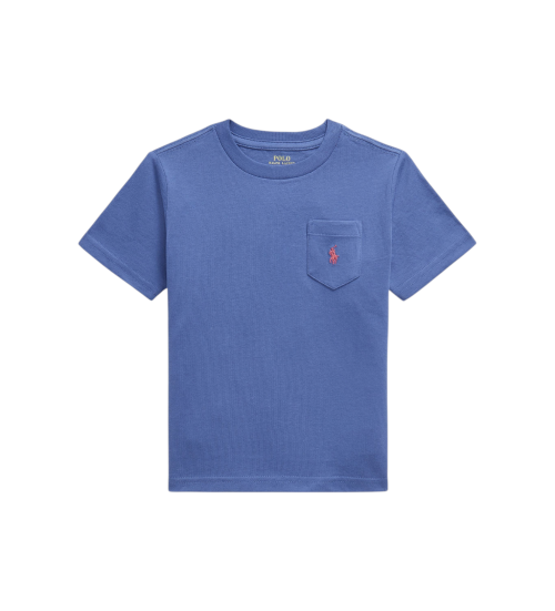 Acheter Polo Ralph Lauren T-shirt en maille de coton avec poche bleu