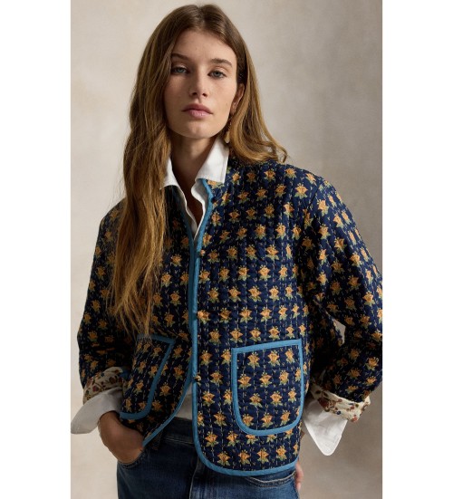 Köp Polo Ralph Lauren Marinblå vändbar vadderad bomullsjacka