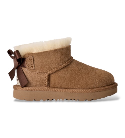 Buy UGG Ultra Mini Bailey Bow Leather Boots brown