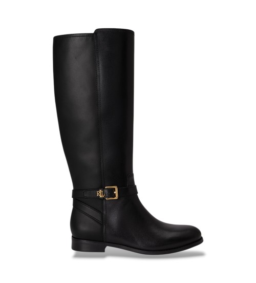 Kaufen Lauren Ralph Lauren Hohe Stiefel Brooke II aus schwarzem Kalbsleder