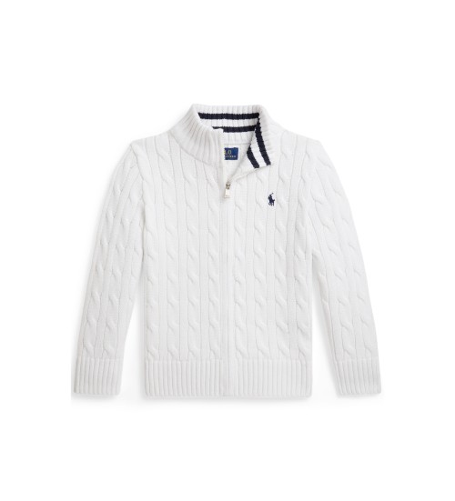 Comprar Polo Ralph Lauren Camisola de algodão em ponto de tranças branca