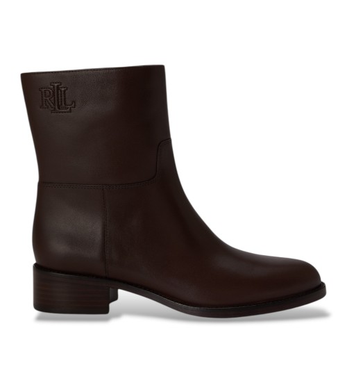Lauren Ralph Lauren Botines Kyle De Piel De Becerro Marrón Oscuro