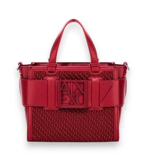 Comprar A|X Armani Exchange Bolsa Susy com textura trançada vermelha