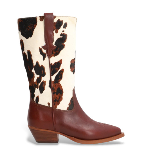 ALPE Botas De Piel Western Marrón