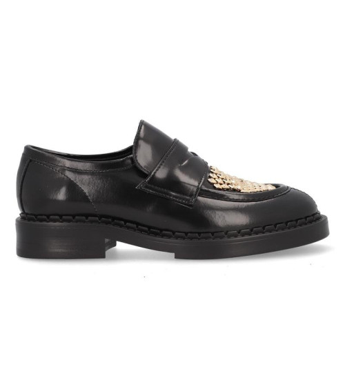 ALPE Mocasines Chester De Piel Negro