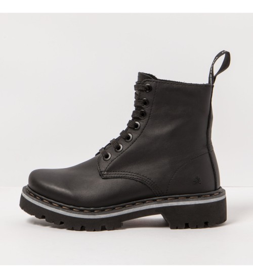 ART Botines De Piel Negro