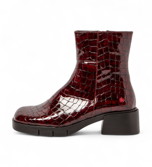 ART Botines De Piel 1284 Varsovia Burdeos