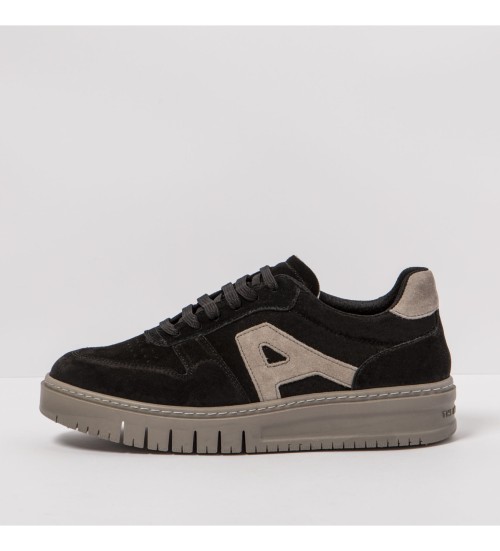 ART Zapatillas De Piel 1777S Silk Suede Black-Taupe