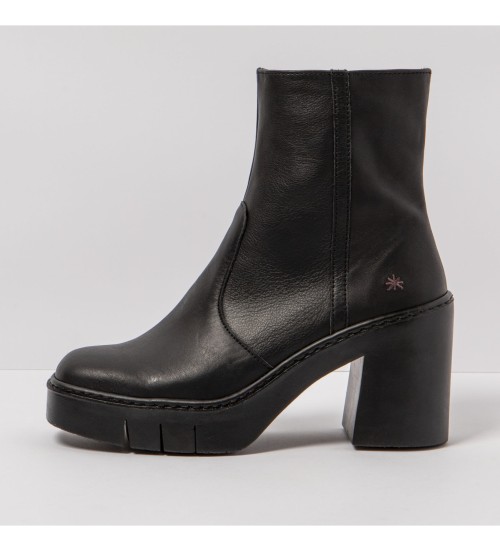 ART Botines De Piel 1974 Nappa Negro -Altura Tacón 9CM-