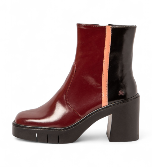 ART Botines De Piel 1974 Berna Burdeos