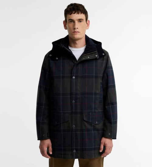 Buy Barbour Lonnen Tartan waterproof jacket, green, navy