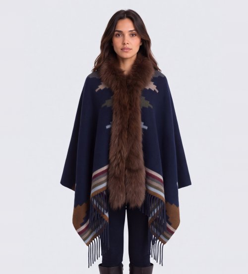Comprar Bazar Deluxe Poncho Stola azul