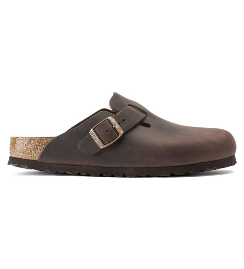 Comprar Birkenstock Socas de couro Boston Soft Footbed Waxy brown