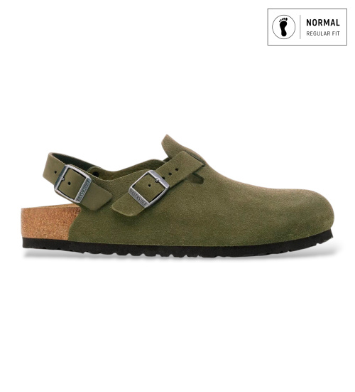 Nakup Birkenstock Usnjeni natikači Tokio (običajna širina) zeleni