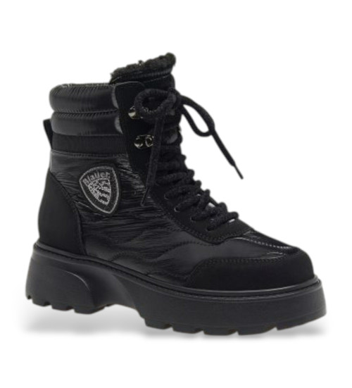 Blauer Botines De Piel 03 Negro