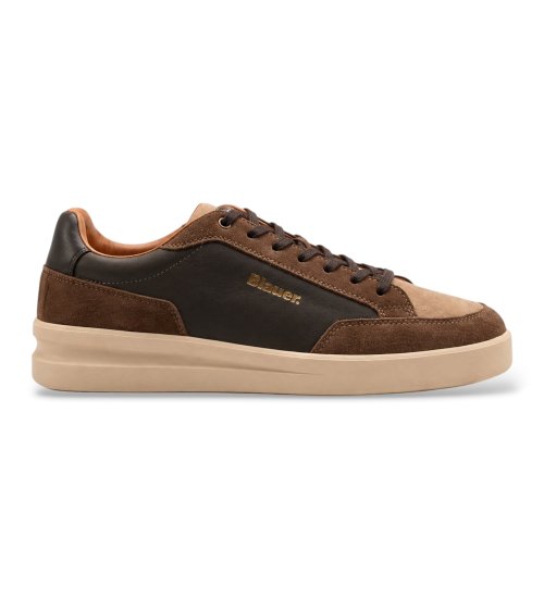 Blauer Zapatillas De Piel Kyoto 01 Marrón