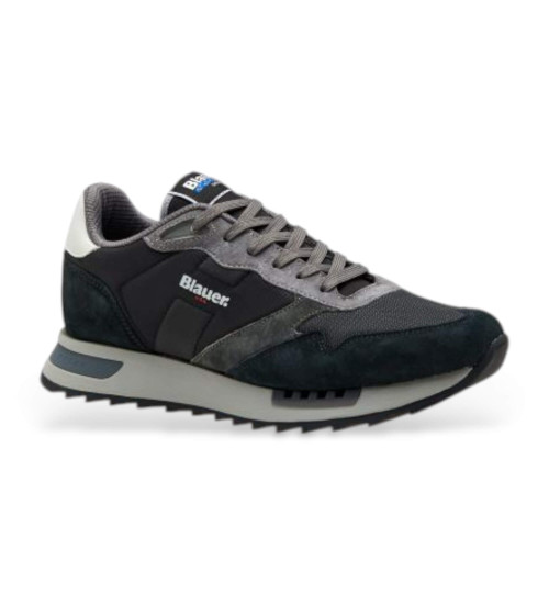 Blauer Zapatillas De Piel Ryder Negro