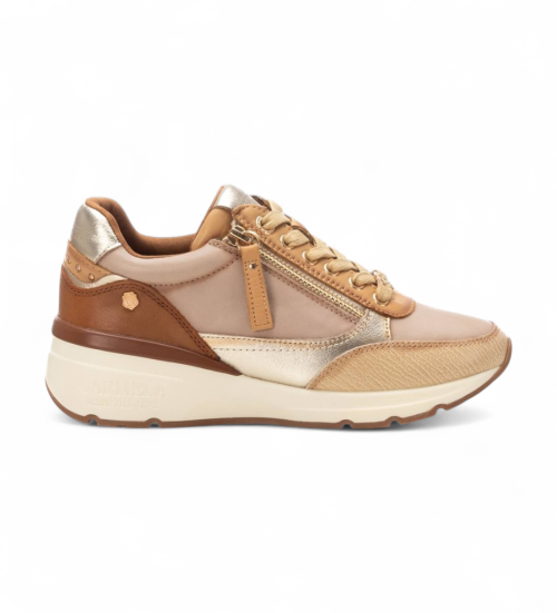 Carmela Zapatillas De Piel 161825 Beige