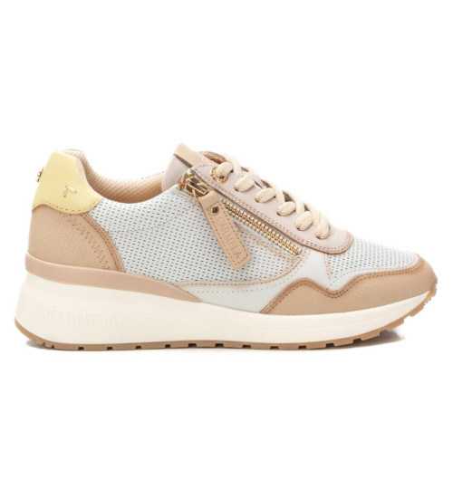 Carmela Zapatillas De Piel 162268 Beige