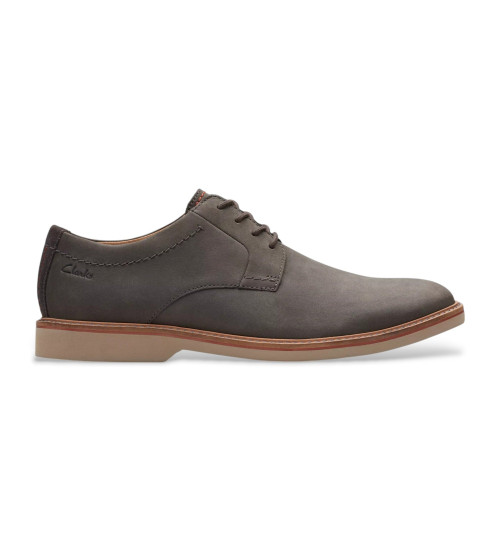 Clarks Zapatos De Piel Atticus Ltlace Gris Oscuro