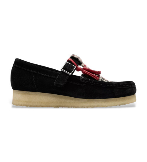 Clarks Zapatos Wallabee T Bar Negro