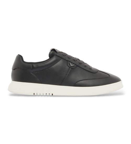 Emporio Armani Zapatillas De Piel Con Placa De Águila Negro