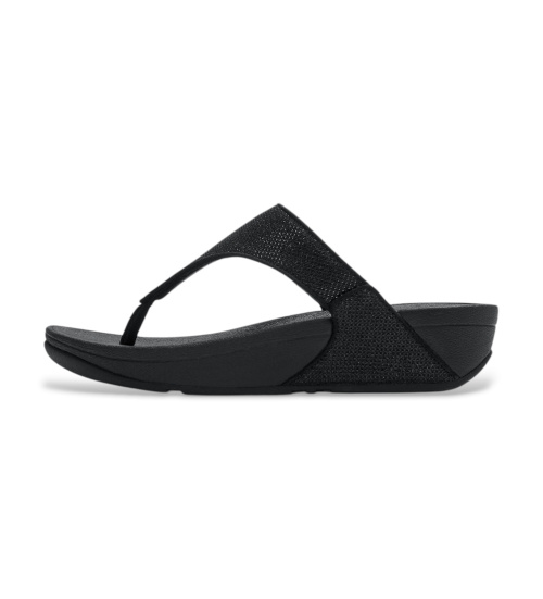 Fitflop Sandalias Lulu Shimmerglitz Toe-Post Negro