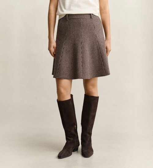 Gant Gonna a quadri Houndstooth svasata taupe