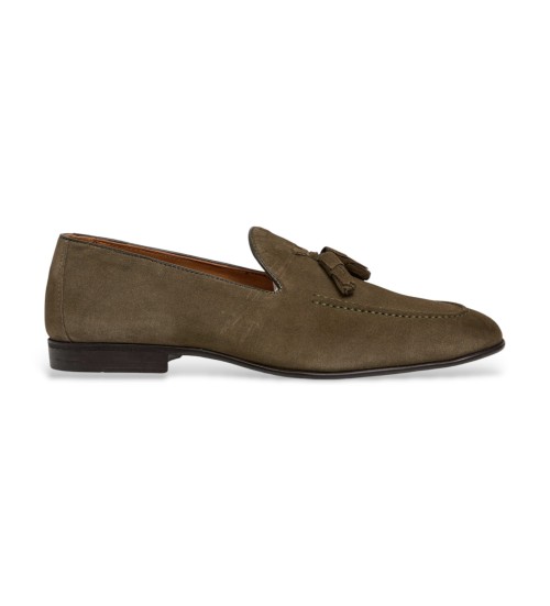 Hackett London Mocasines De Piel Regal Tassel Marrón Verdoso