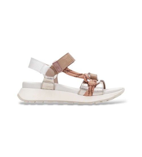 Hispanitas Sandalias De Piel H�brida Marr�n, Blanco