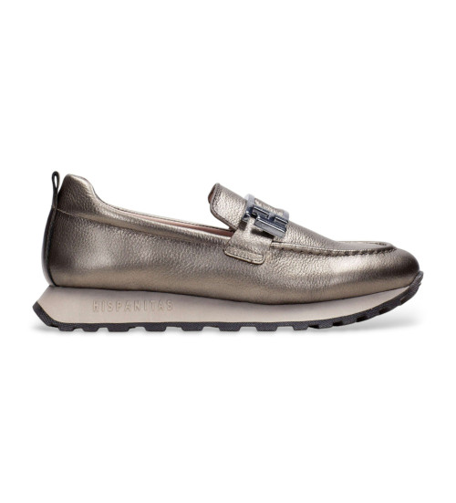 Hispanitas Mocasines De Piel Bolment Plomo