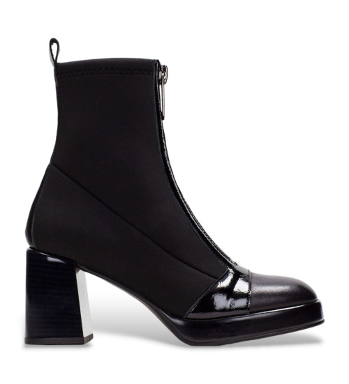 Hispanitas Botines De Piel Bloque Negro