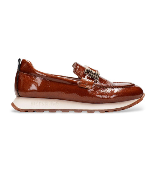 Kaufen Hispanitas Braune Freizeit-Loafer aus Leder