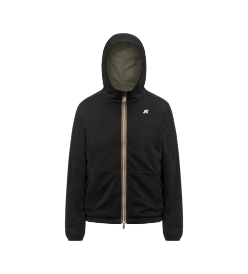 Comprare K-way Giacca reversibile in interlock, nera e verde