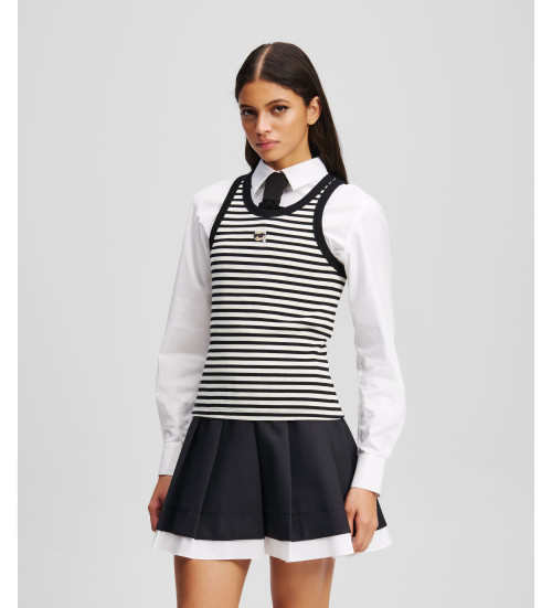 Comprare Karl Lagerfeld T-shirt a coste Ikon bianca, nera