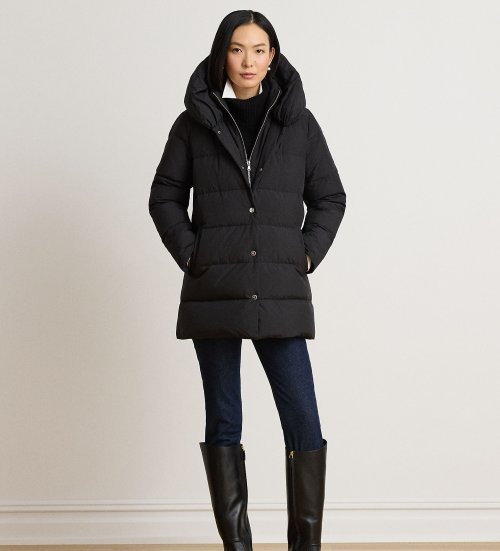 Köp Lauren Ralph Lauren Fjäderjacka med luva, svart