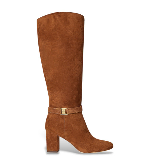 Lauren Ralph Lauren Botas Altas Kellie De Ante Con Tacón Marrón