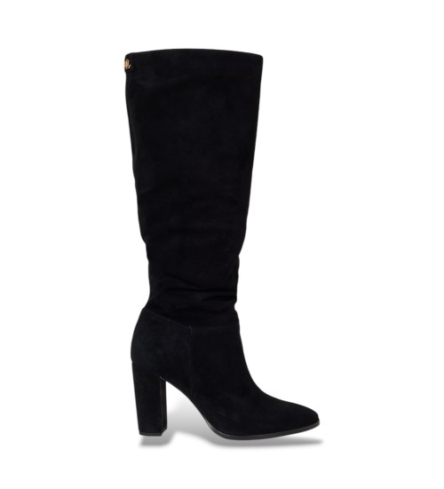 Lauren Ralph Lauren Botas Altas Artizan De Ante Negro