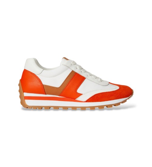 Acheter Lauren Ralph Lauren Baskets Dani en cuir orange