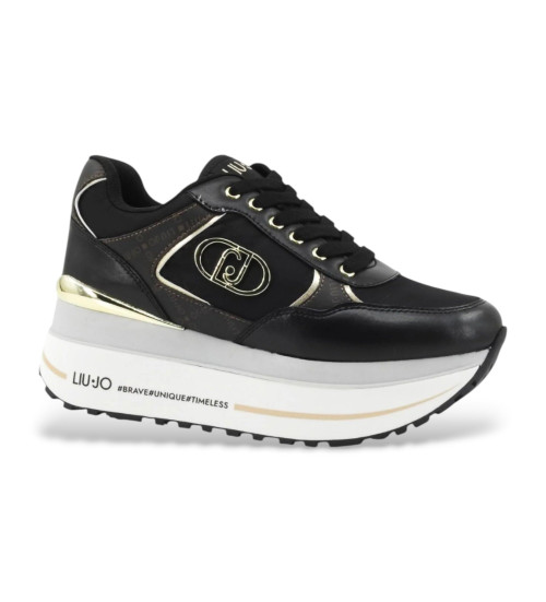 Acheter Liu Jo Maxi Wonder - Baskets en cuir noir