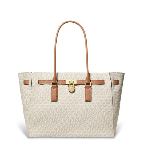 Comprar Michael Kors Saco tote Hamilton Moderne grande com log�tipo bege