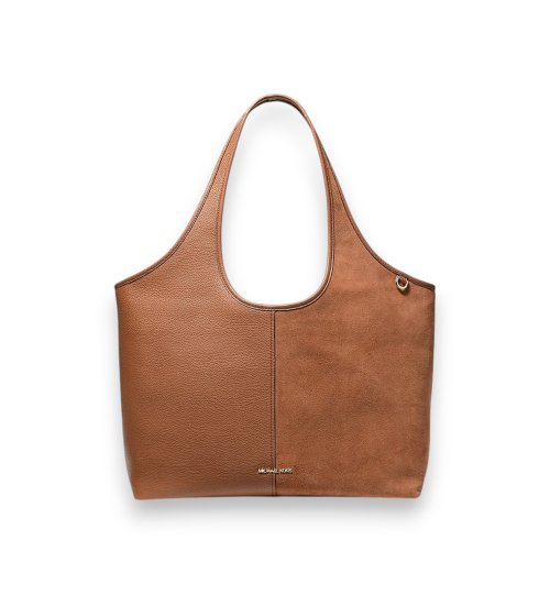 Nakup Michael Kors Velika rjava usnjena in semiš torbica tote Henly