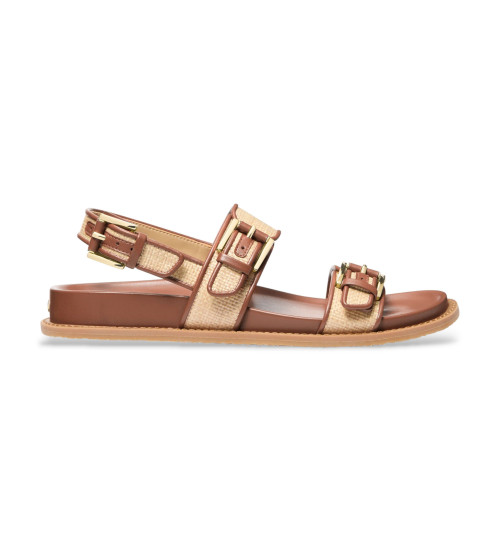Michael Kors Sandalias De Piel Hebilla Marrón