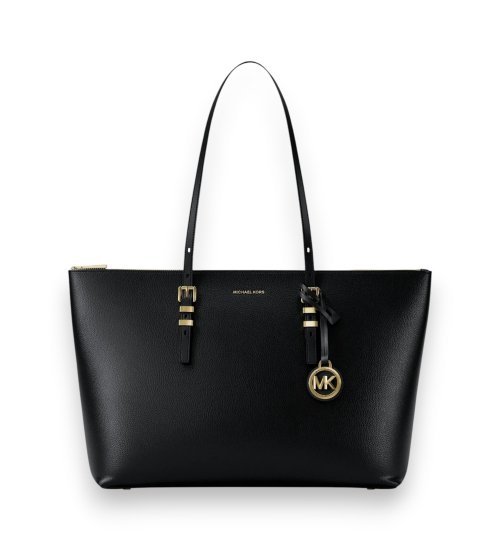 Comprare Michael Kors Borsa tote Quinn grande in pelle granulata nera