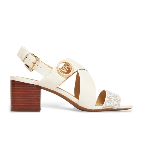 Michael Kors Sandalias Vera De Piel Con Logotipo Vainilla