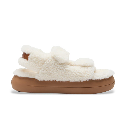 MOON BOOT Sandalias De Piel Shearling Blanco Roto