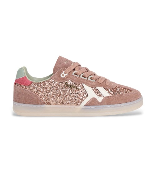 Pepe Jeans Zapatillas De Piel Ball Glitter Rosa