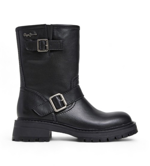Pepe Jeans Botas De Piel Kane Forest Negro
