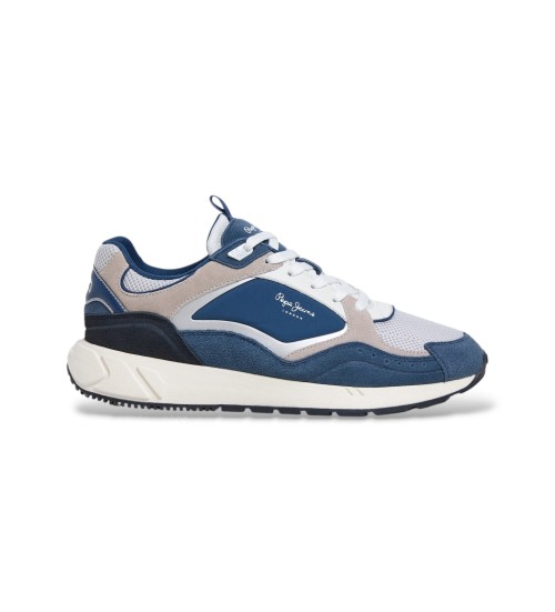 Pepe Jeans Zapatillas De Piel Marlon Grade Azul