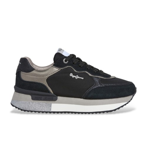 Pepe Jeans Zapatillas De Piel Rusper Glam Negro